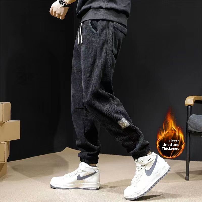 Thickened Fleece Men's Casual  - Corduroy Pant Warm 评论和价格