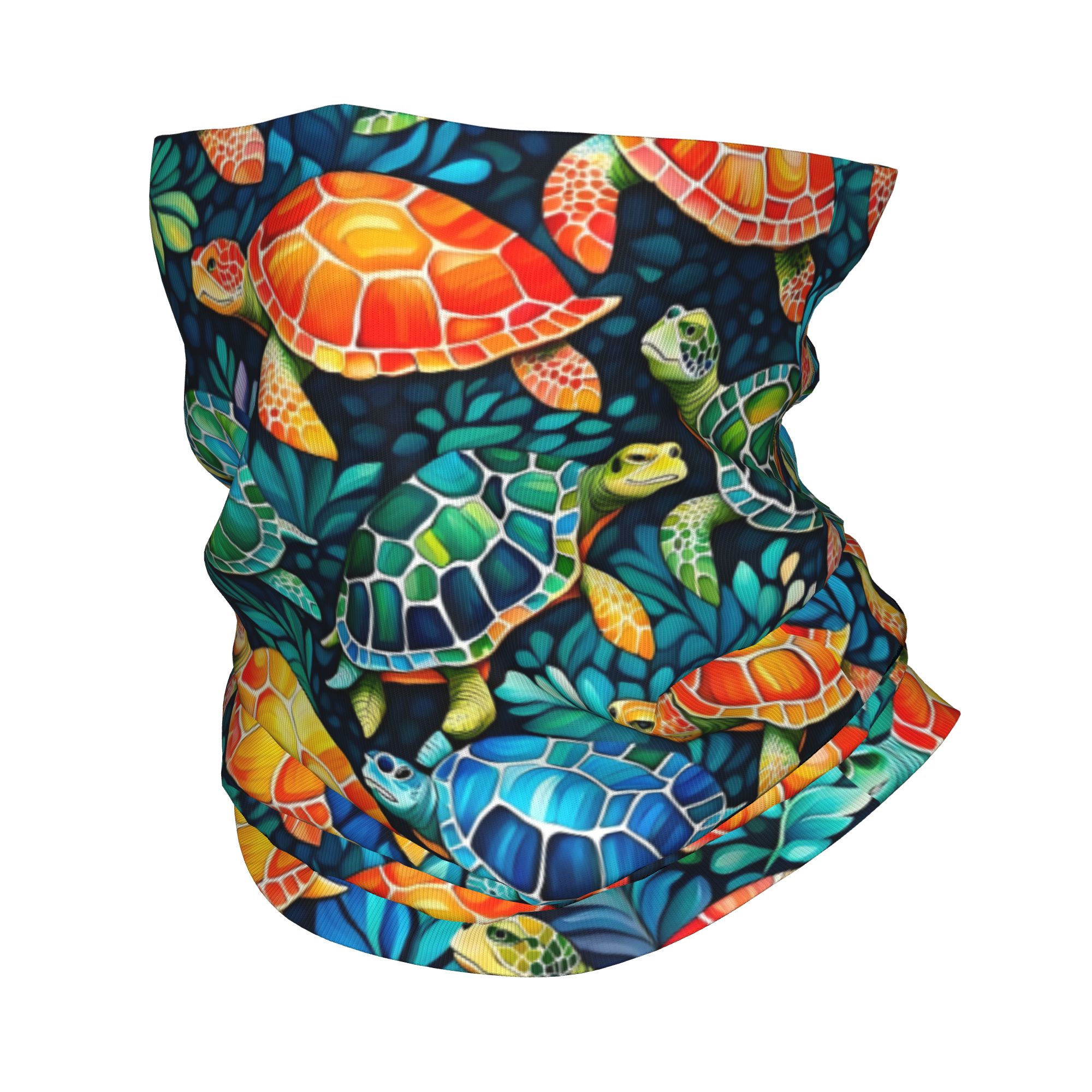 Custom Funny Colorful Sea Turt - Neck Gaiter Fleece 评论和价格