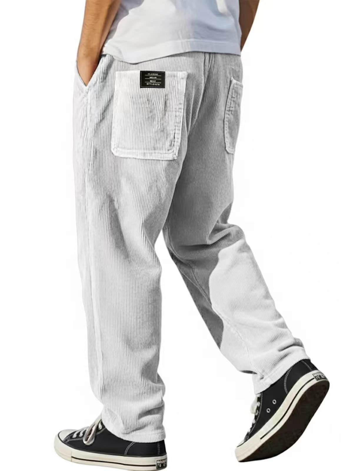 Male Autumn Men Wide Leg Strai - Corduroy Pant Warm 评论和价格
